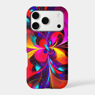 Modern Floral Abstract Art Red Blue Pattern #07