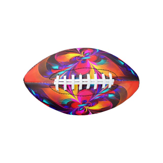 Modern Floral Abstract Art Red Blue Pattern #07 American Football (Front)
