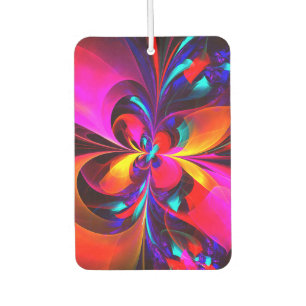 Modern Floral Abstract Art Red Blue Pattern #07 Car Air Freshener