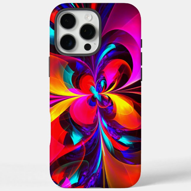 Modern Floral Abstract Art Red Blue Pattern #07 Case-Mate iPhone Case (Back)