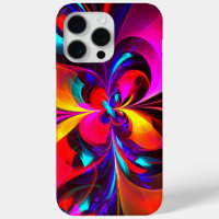 Modern Floral Abstract Art Red Blue Pattern #07