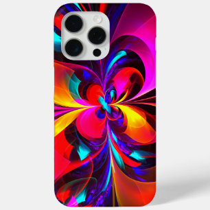 Modern Floral Abstract Art Red Blue Pattern #07 iPhone 15 Pro Max Case