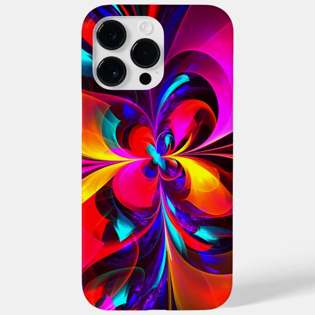 Modern Floral Abstract Art Red Blue Pattern #07 Case-Mate iPhone Case (Back)
