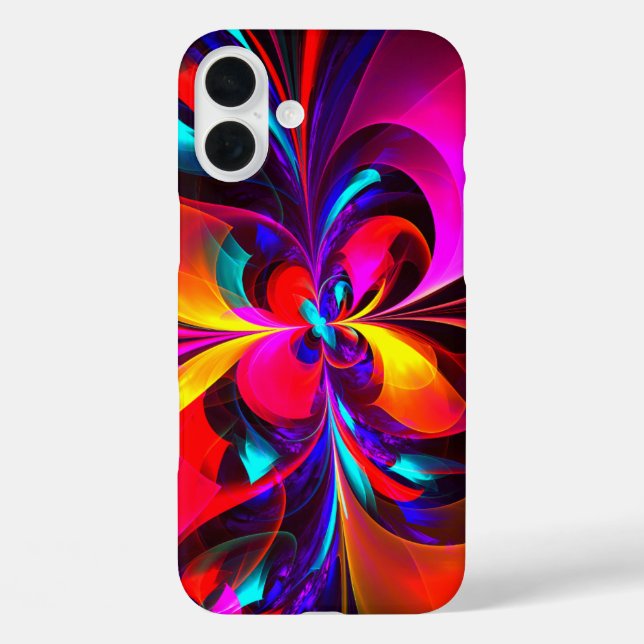 Modern Floral Abstract Art Red Blue Pattern #07 Case-Mate iPhone Case (Back)