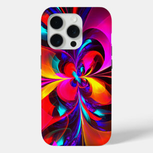 Modern Floral Abstract Art Red Blue Pattern #07 iPhone 15 Pro Case