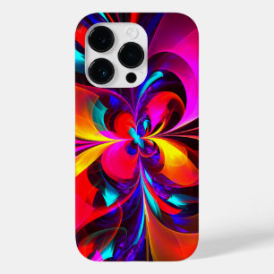 Modern Floral Abstract Art Red Blue Pattern #07 Case-Mate iPhone 14 Pro Case