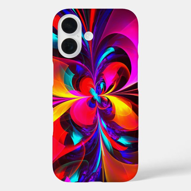 Modern Floral Abstract Art Red Blue Pattern #07 Case-Mate iPhone Case (Back)