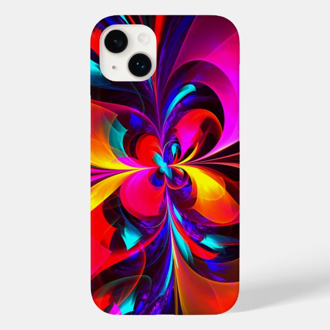 Modern Floral Abstract Art Red Blue Pattern #07 Case-Mate iPhone Case (Back)