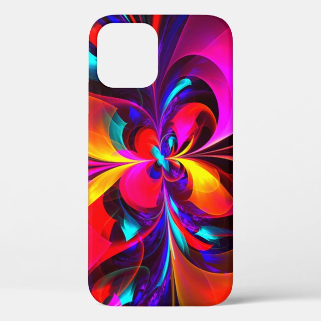 Modern Floral Abstract Art Red Blue Pattern #07 Case-Mate iPhone Case (Back)
