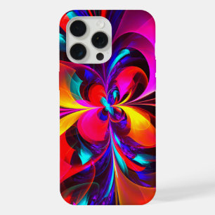 Modern Floral Abstract Art Red Blue Pattern #07 iPhone 15 Pro Max Case