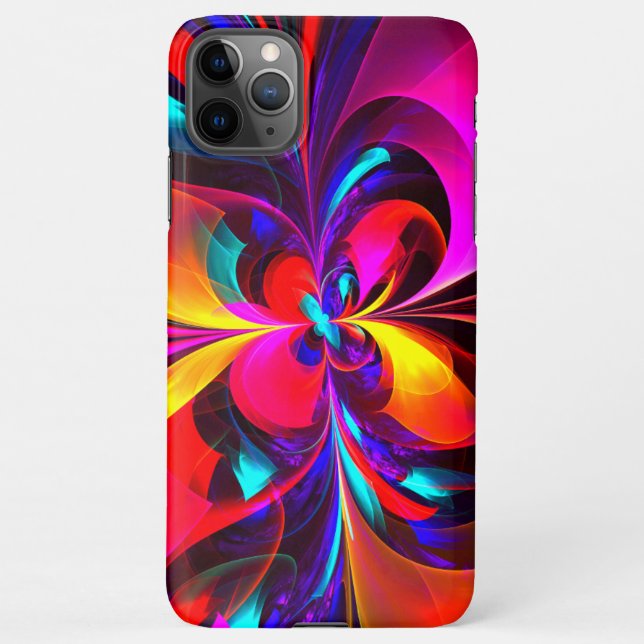 Modern Floral Abstract Art Red Blue Pattern #07 iPhone Case (Back)