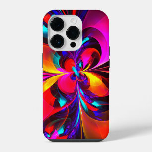 Modern Floral Abstract Art Red Blue Pattern #07 iPhone 14 Pro Case