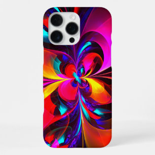 Modern Floral Abstract Art Red Blue Pattern #07 iPhone 16 Pro Max Case