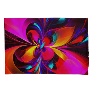 Modern Floral Abstract Art Red Blue Pattern #07 Pillowcase