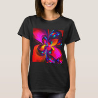 Modern Floral Abstract Art Red Blue Pattern #07