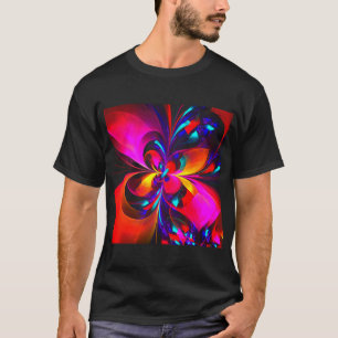 Modern Floral Abstract Art Red Blue Pattern #07 T-Shirt