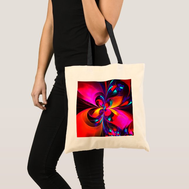 Modern Floral Abstract Art Red Blue Pattern #07 Tote Bag (Front (Product))