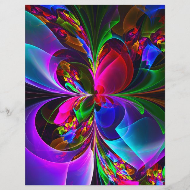 Modern Floral Abstract Art Red Blue Pattern #12 (Front)