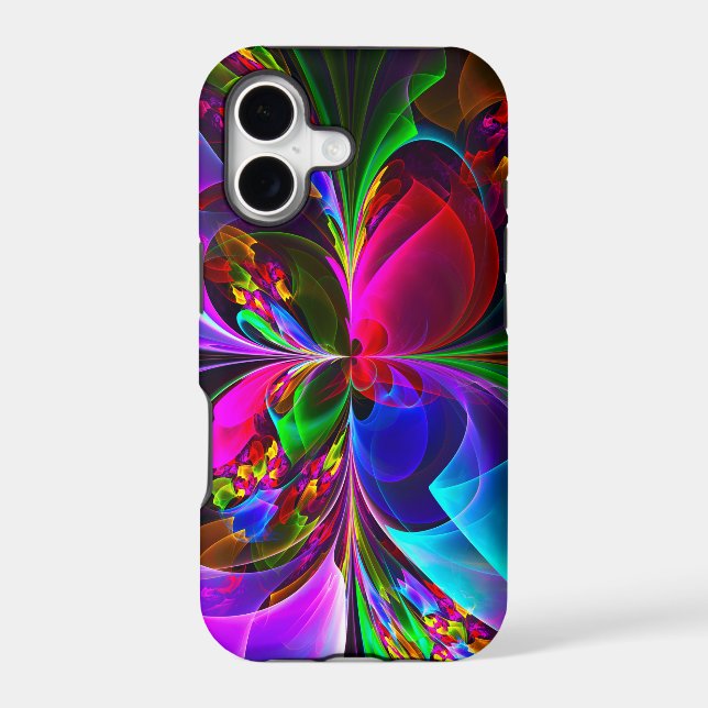 Modern Floral Abstract Art Red Blue Pattern #12 (Back)