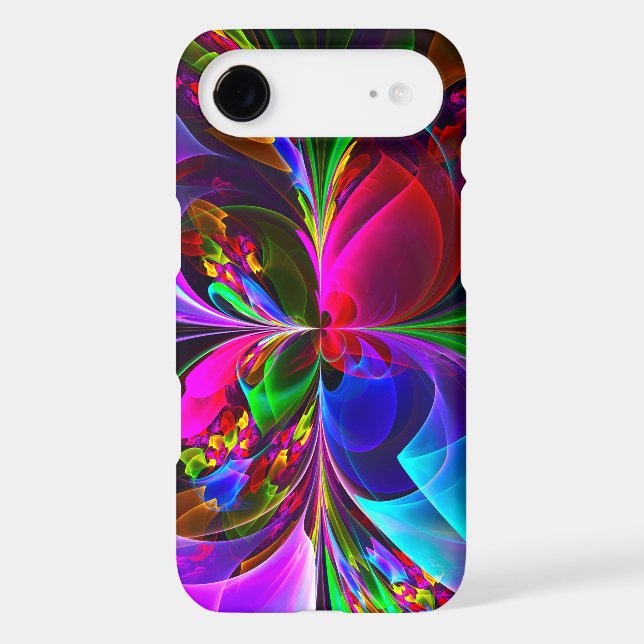 Modern Floral Abstract Art Red Blue Pattern #12 (Back)