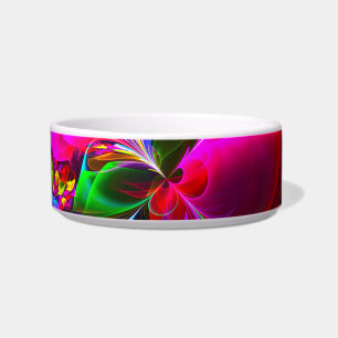 Modern Floral Abstract Art Red Blue Pattern #12 Bowl