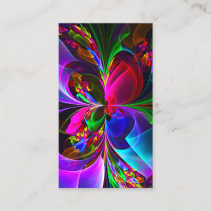 Modern Floral Abstract Art Red Blue Pattern #12 Business Card
