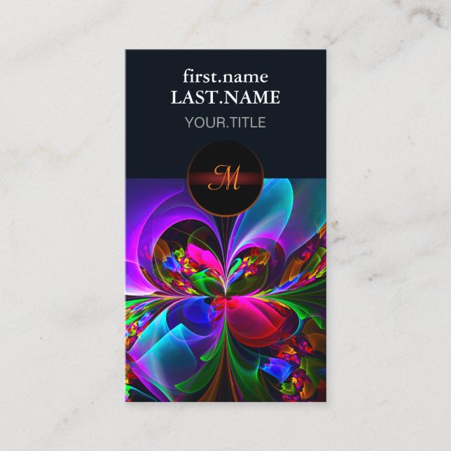 Modern Floral Abstract Art Red Blue Pattern #12 Business Card (Front)