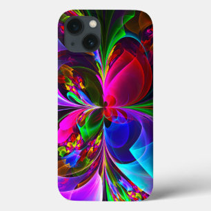 Modern Floral Abstract Art Red Blue Pattern #12 iPhone 13 Case