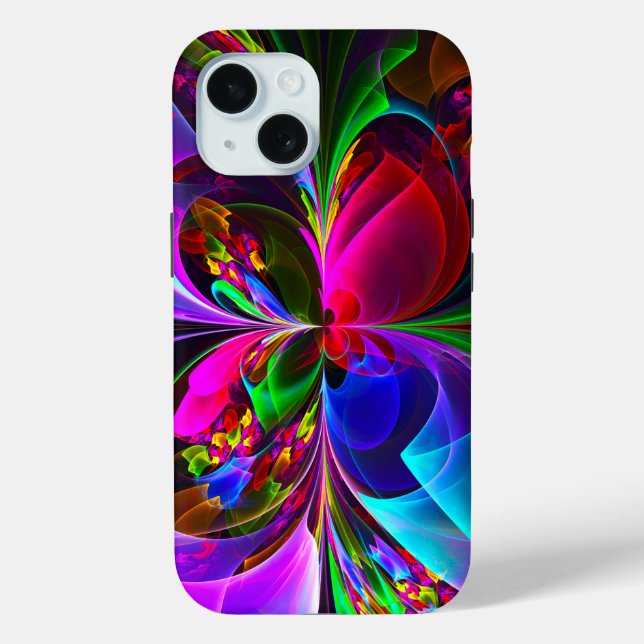Modern Floral Abstract Art Red Blue Pattern #12 Case-Mate iPhone Case (Back)