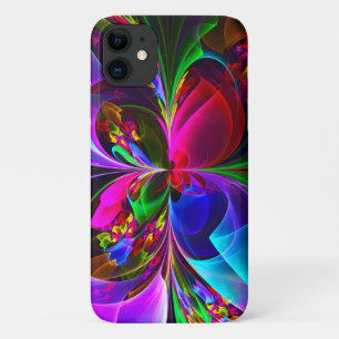 Modern Floral Abstract Art Red Blue Pattern #12 iPhone 11 Case