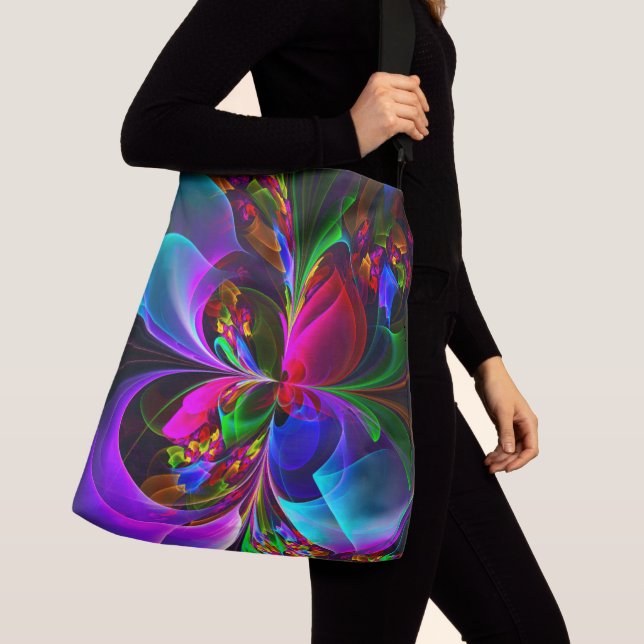 Modern Floral Abstract Art Red Blue Pattern #12 Crossbody Bag (Close Up)