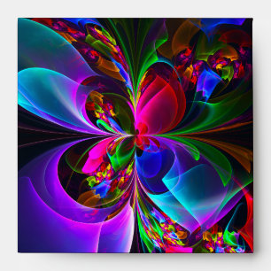 Modern Floral Abstract Art Red Blue Pattern #12 Envelope
