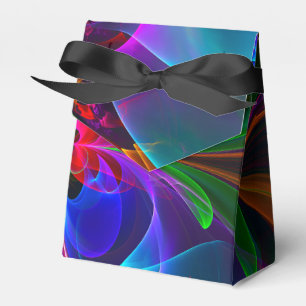 Modern Floral Abstract Art Red Blue Pattern #12 Favour Box