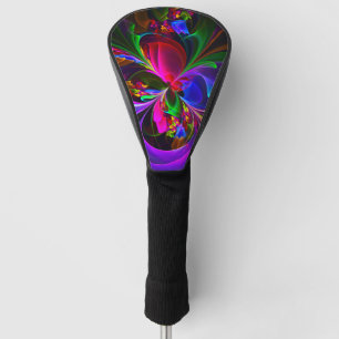 Modern Floral Abstract Art Red Blue Pattern #12 Golf Head Cover