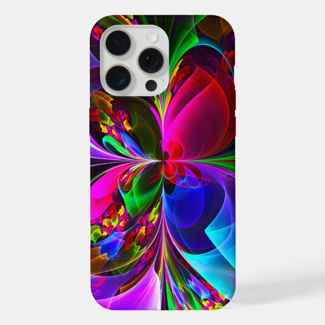 Modern Floral Abstract Art Red Blue Pattern #12 iPhone Case (Back)