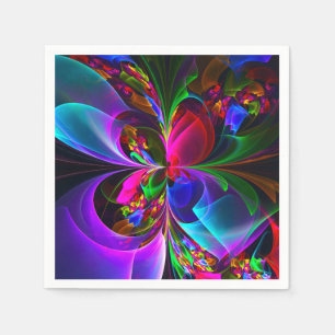 Modern Floral Abstract Art Red Blue Pattern #12 Napkin