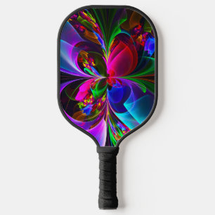 Modern Floral Abstract Art Red Blue Pattern #12 Pickleball Paddle