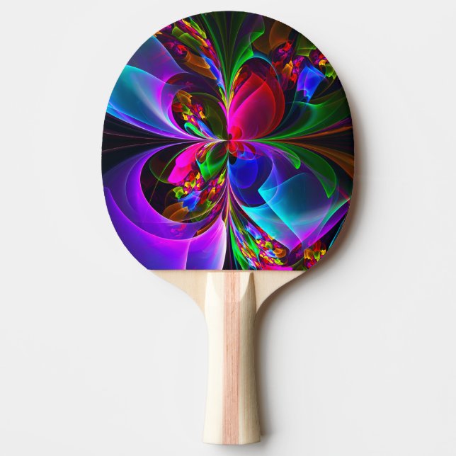 Modern Floral Abstract Art Red Blue Pattern #12 Ping Pong Paddle (Front)