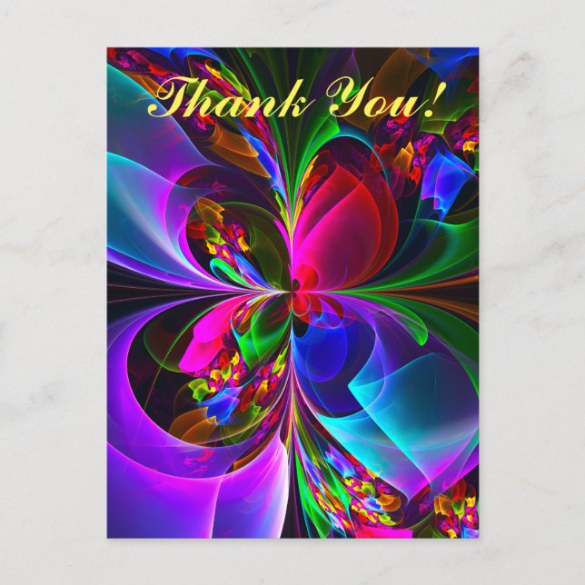 Modern Floral Abstract Art Red Blue Pattern #12 Postcard (Front)