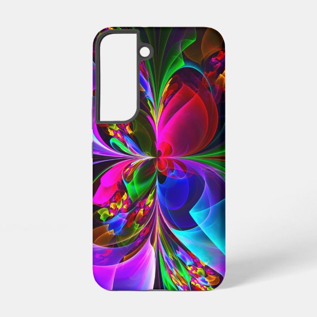 Modern Floral Abstract Art Red Blue Pattern #12 Samsung Galaxy S22 Case (Back)