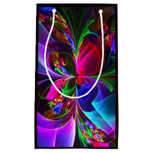 Modern Floral Abstract Art Red Blue Pattern #12 Small Gift Bag