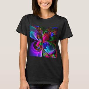Modern Floral Abstract Art Red Blue Pattern #12 T-Shirt