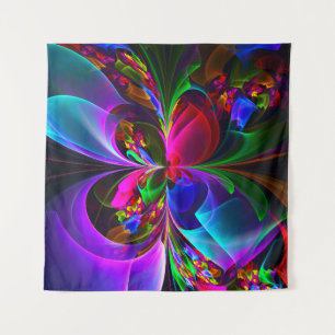 Modern Floral Abstract Art Red Blue Pattern #12 Tapestry