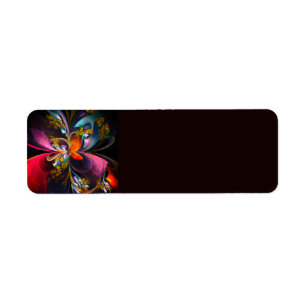 Modern Floral Abstract Art Red Blue Pattern #13