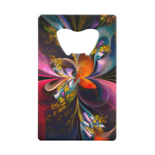 Modern Floral Abstract Art Red Blue Pattern #13