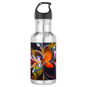 Modern Floral Abstract Art Red Blue Pattern #13 532 Ml Water Bottle