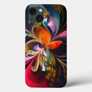 Modern Floral Abstract Art Red Blue Pattern #13 iPhone 13 Case