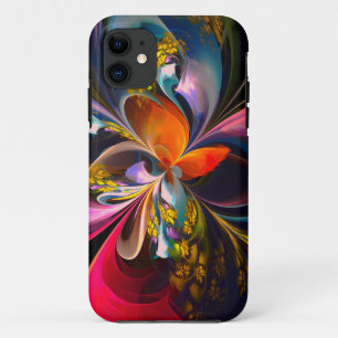 Modern Floral Abstract Art Red Blue Pattern #13 iPhone 11 Case