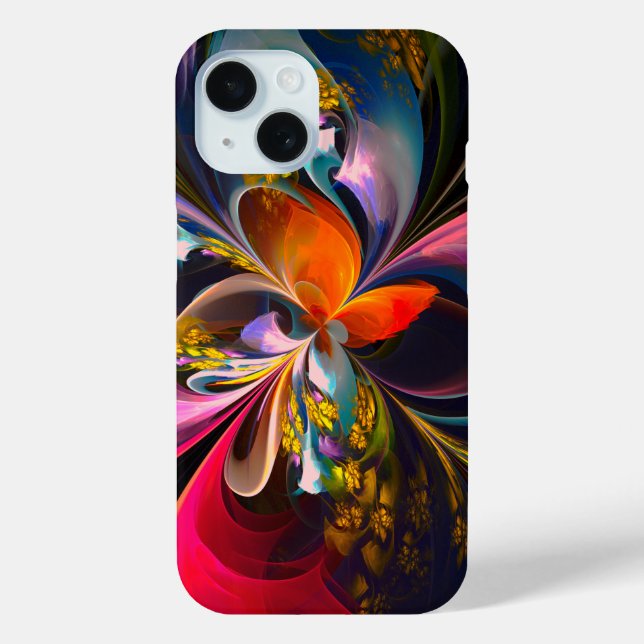 Modern Floral Abstract Art Red Blue Pattern #13 Case-Mate iPhone Case (Back)