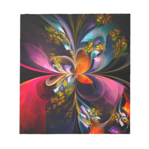 Modern Floral Abstract Art Red Blue Pattern #13 Notepad